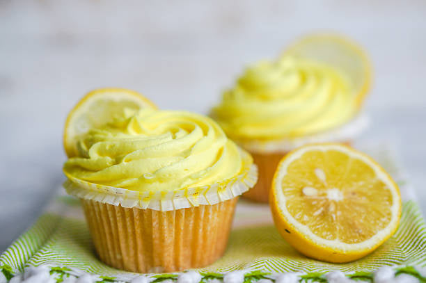 Keto/ Low Carb Lemon cupcakes with fresh cream frosting