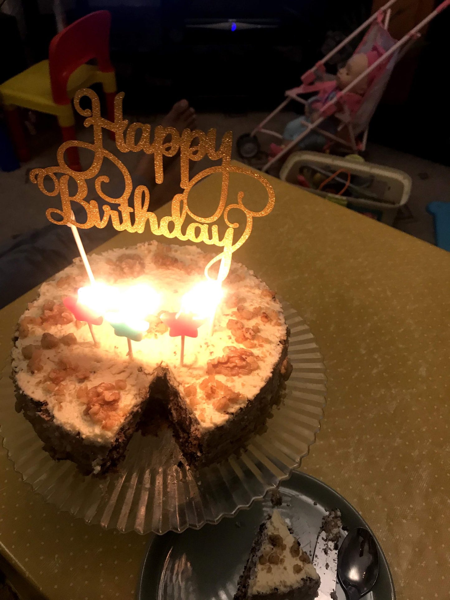 Keto/Low Carb Walnut Cake with Maple Walnut Cream Cheese Icing